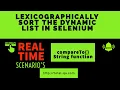 Selenium Interview Question Validate the data in the Dynamic HTML Table is sorted lexicographically