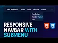 Responsive Navigation Bar with Submenu Using HTML CSS Modern Website Menu Design