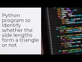 Python Program to Determine If Side Lengths Form a Triangle