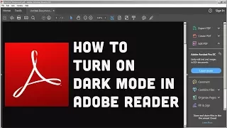 Turn On Night Mode In Adobe PDF Reader Dark Mode Theme