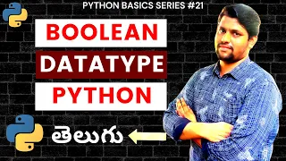 Boolean Data Type In Python In Telugu Python Boolean Data Type Python In Telugu