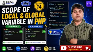 PHP Local Global Variables Tutorial in Hindi PHP Tutorial Scope of Variables for Beginners