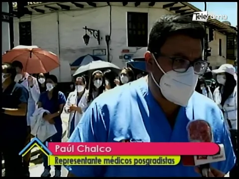 Médicos posgradistas protestan en exigencia de pago de sueldos