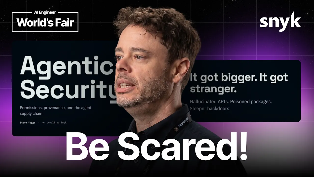 Agentic Security: Permissions, Provenance, and the Agent Supply Chain — Steve Yegge, Gas Town: video thumbnail
