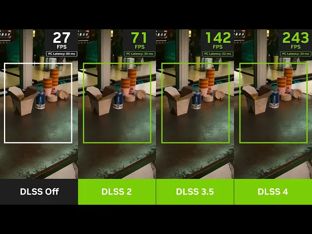 DLSS 4 / DLSS 3 / DLSS 2 / DLSS Off Comparison | Cyberpunk 2077