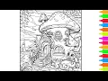 Coloring Mushroom House The Forgotten Story of Pixieland Fantasy Coloring Pages