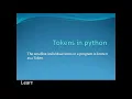 python tokens tokens in python