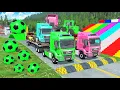 Lagu Flatbed Trailer McQueen Transportation met vrachtwagen - Drempels vs. auto's vs. trein - BeamNG.D...