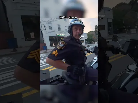 Motorcycle Cop Pulls Him Over Just to Roast Him 😂 #police #funny