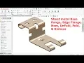Solidworks sheet metal tutorial base flange hem Unfold Fold and Emboss