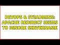 DevOps SysAdmins Apache redirect seems to ignore ServerName 2 Solutions