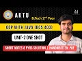 OOP with Java AKTU Unit 2 One Shot BCS-403 Important Topics PYQs PDF
