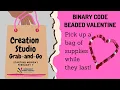 Kids Grab-and-Go Binary Code Beaded Valentine