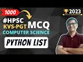 Python List MCQ HPSC PGT Computer Science Test Series KVS PGT CS Preparation MCQ