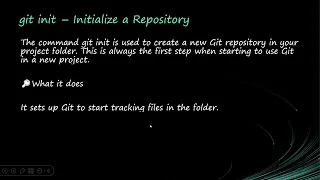 Git Basics init add commit status log