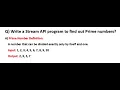Write a Stream API program to find out Prime numbers Java 8 Feature Interview Programs2024