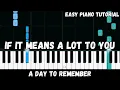 Download Lagu A Day To Remember - If It Means A Lot To You (Easy Piano Tutorial)