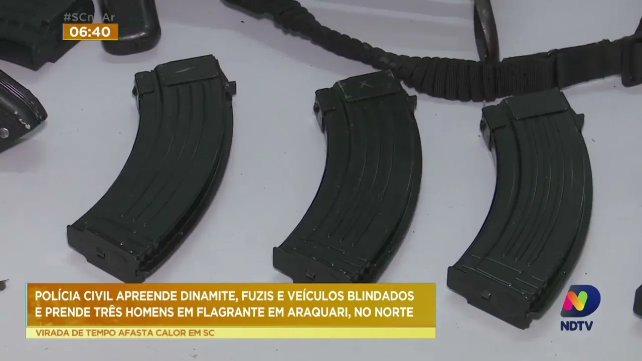 Polícia Civil apreende dinamite, fuzis e veículos blindados
