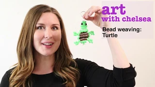 Bead-weave a turtle keychain