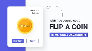 Flip A Coin HTML CSS JS Step By Step Javascript Project