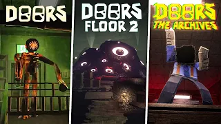 ALL "OLD vs NEW" FINAL BOSSES & ENDINGS! | (ARCHIVES; FLOOR 2; HOTEL+; CLASSIC)  - DOORS [Showcase]