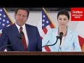 Gov Ron DeSantis And Florida First Lady Casey DeSantis Announce Cancer Research Funding
