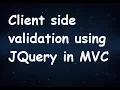 Client side validation using JQuery in C