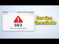 How To Fix HTTP Error 503 The Service Unavailable