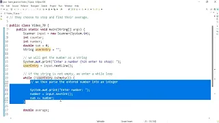 Java 70 Using loops to get numbers from the user until they choose to stop and find their average
