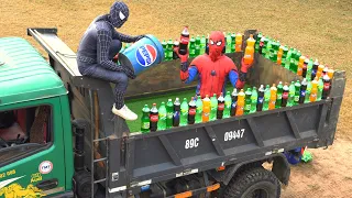 Experiment: Underground Balloons Eruption from Massive Pepsi, Mtn Dew, Fanta, Coca Cola vs Mentos