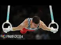Brody Malone puts in STRONG effort on rings high bar in men s final Paris Olympics NBC Sports