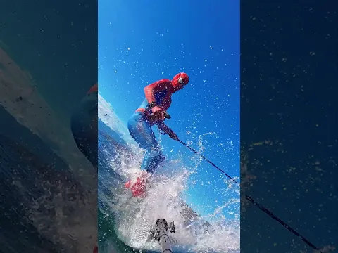 Spiderman on electric surfboard #superhero #surf