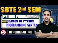 Python Programming Unit-1 Basics of Python Programming Syntax Lec-5 SBTE 2nd Sem Shikhar Sir