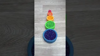 The pleasant sound of beads falling onto the floor