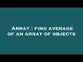 Array find average of an array of objects