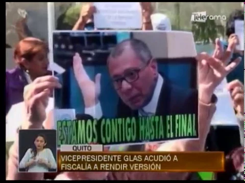 Vicepresidente Glas acudió a fiscalía a rendir versión