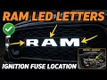 Dodge Ram truck LED emblem letter install on grill with ignition fuse location