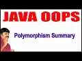 Java Tutorials Java OOPS Polymorphism Summary by Durga Sir