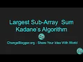Largest Sub Array Sum Kadane Algorithm - Changeblogger