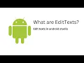 Edit text in Android Studio Text fields in android studio Java
