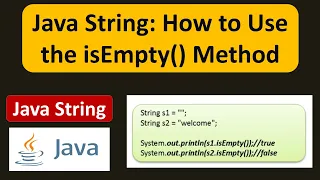 Java String How to Use the isEmpty Method Java Tutorial