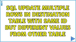 SQL update multiple rows in destination table with same id but different values from other table