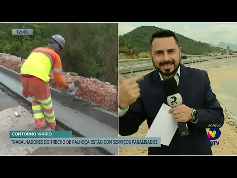 Trabalhadores do contorno viário do trecho de Palhoça estão com serviços paralisados