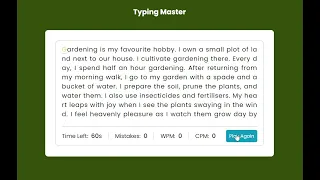 Typing Master Game App in JavaScript