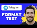 How To Formatting Text In Telegram Working 2026