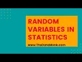 Random variable and random sample in Statistics Part 1 Complete Statistics Tutorial The Data Monk