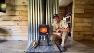 Installing A Wood Stove In Our Cabin In Northern Minnesota First Fire