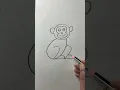 Simple and easy monkey drawing with pencil