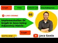 Implementation Of Graph In Java Using Adjacency Matrix