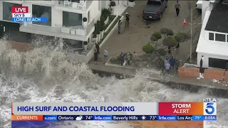 Storms causing high surf and coastal flooding in Long Beach: 'Really dangerous out here'